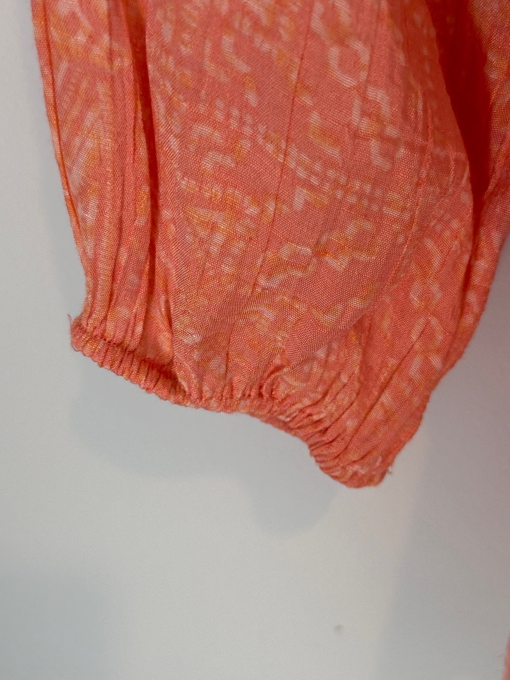 Fred David Coral Tie-Front Peasant Blouse Size Small Petite - Picture 4 of 7